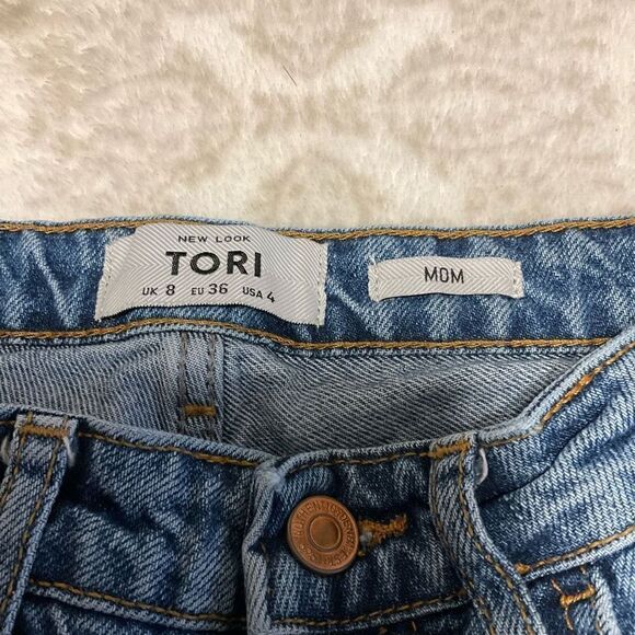 New Look Tori Five Pocket Mom Jeans with Stripes Down Leg. Size 4. 100% cotton - Picture 7 of 12